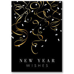 New Year Wishes Folded Holiday Cards